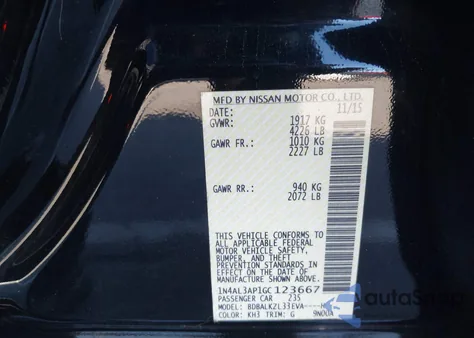 2016 Nissan Altima 2.5 Sv from USA, damaged, VIN 1N4AL3AP1GC123667